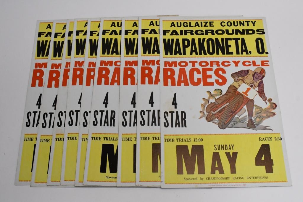 (9) Vintage Wapakoneta Motorcycle Races Posters (1 of 15)