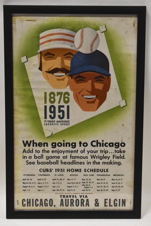 1951 Chicago Cub's Cardstock Home Schedule (1 of 7)