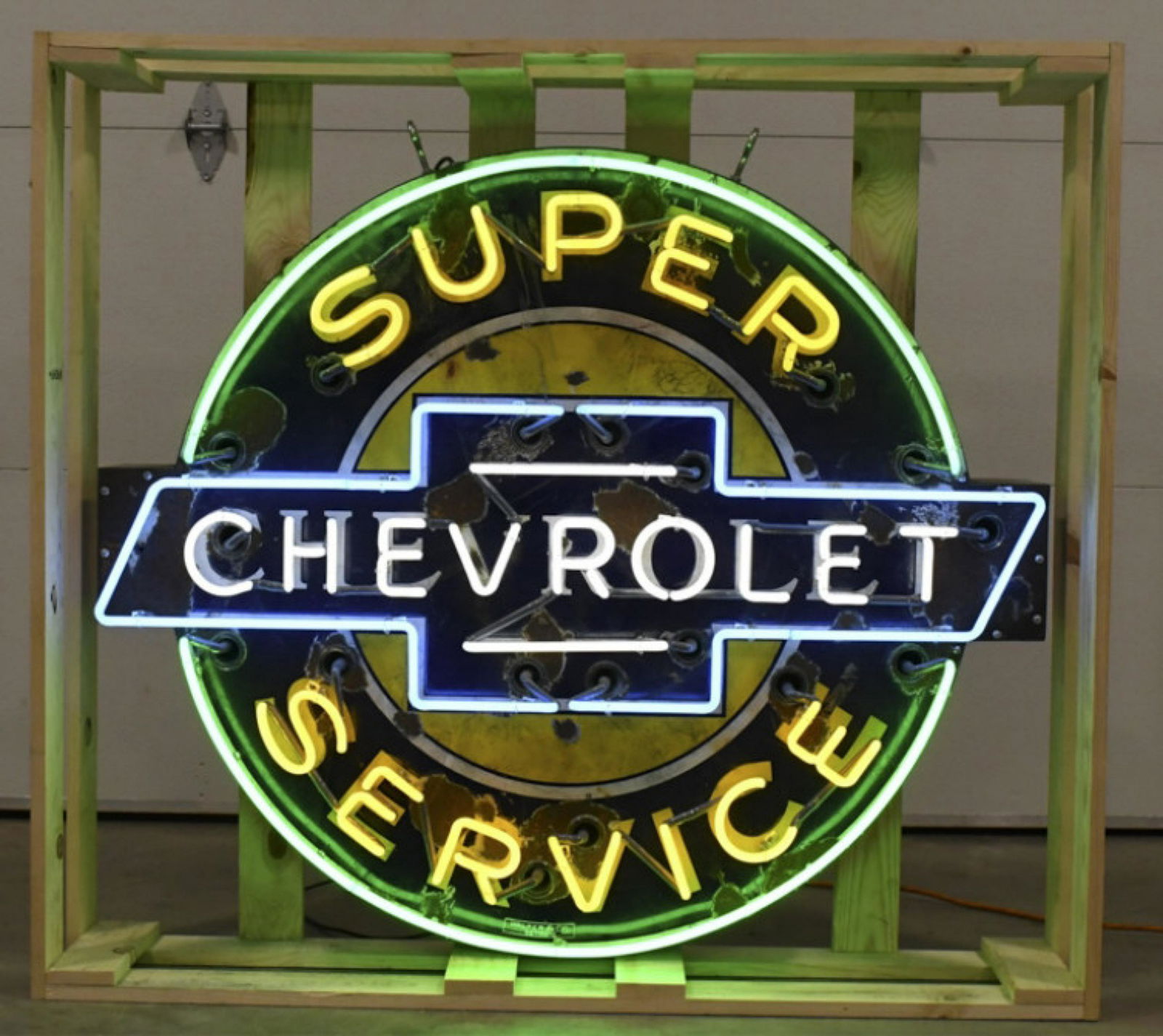 Vintage SSP Chevrolet Neon Dealership Adv Sign (1 of 17)