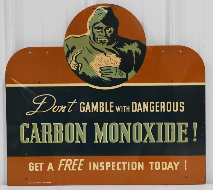 Vintage SST Carbon Monoxide Inspection Shop Sign (1 of 9)