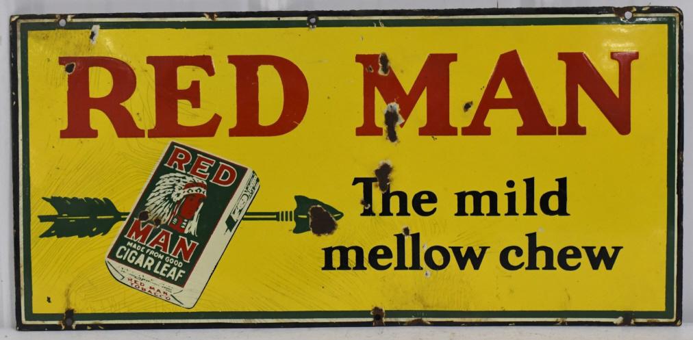 Np Lajoie Chew Red Devil Tobacco Advertising Sign