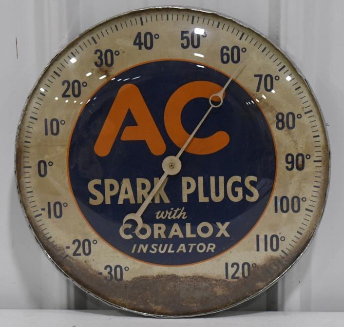 Vintage AC Spark Plugs Adv Glass Thermometer (1 of 5)
