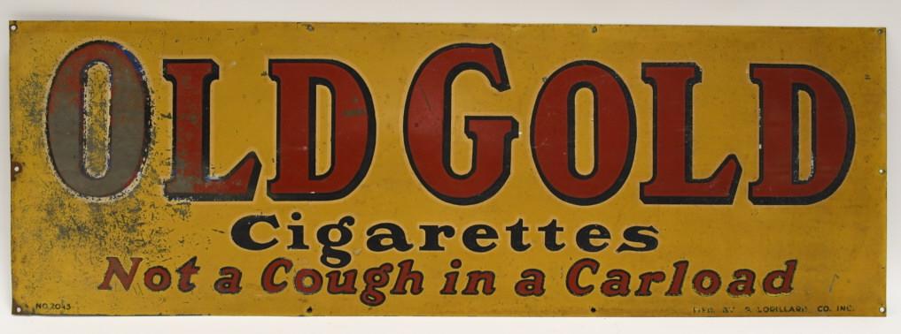 Early SST Old Gold Cigarettes Advertising Sign (1 of 6)