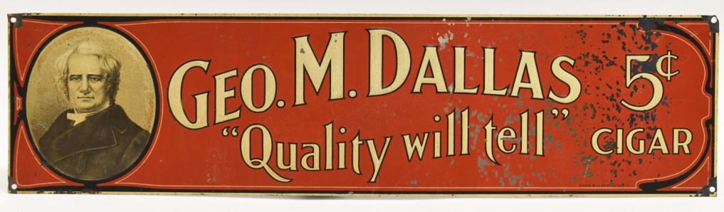 Early SST Geo. M. Dallas Cigars Embossed Adv Sign (1 of 6)