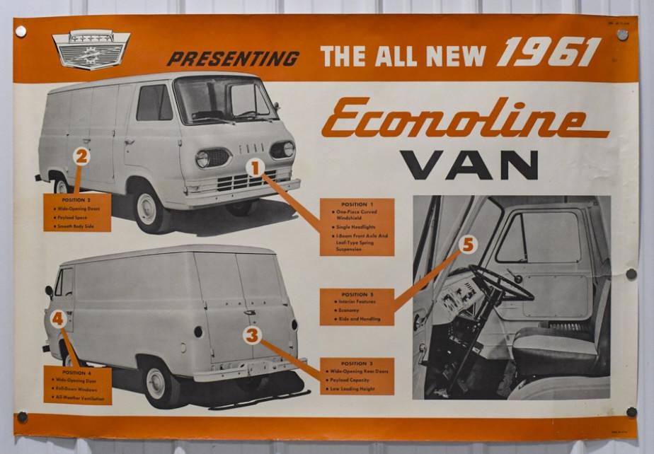 1961 Ford Econoline Van Dealership Adv Poster (1 of 12)