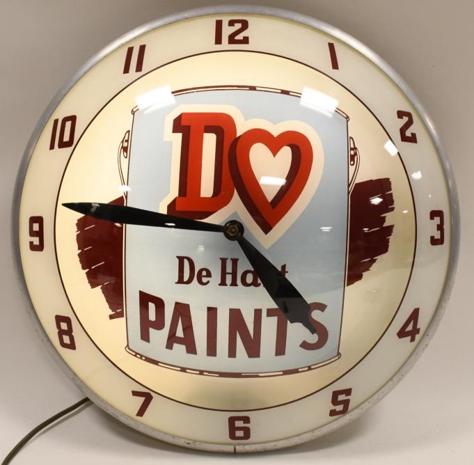 Vintage DeHart Paints Double Bubble Lighted Clock (1 of 6)