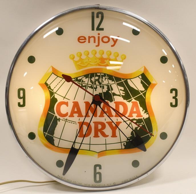Canada Dry Lighted Adv Glass PAM Clock (1 of 7)