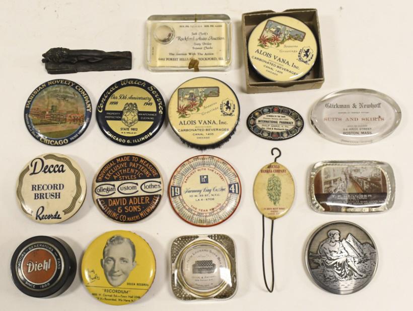 Large Lot Of Early Advertising Paperweights & More (1 of 17)