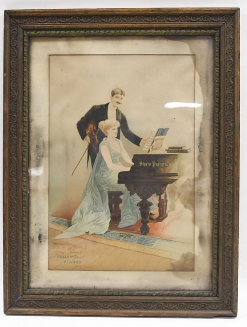 Early Shaw Piano Co. Framed Advertising Print (1 of 10)