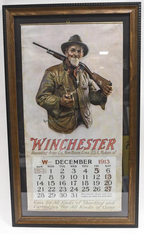 Framed 1913 Winchester Advertising Calendar (1 of 7)