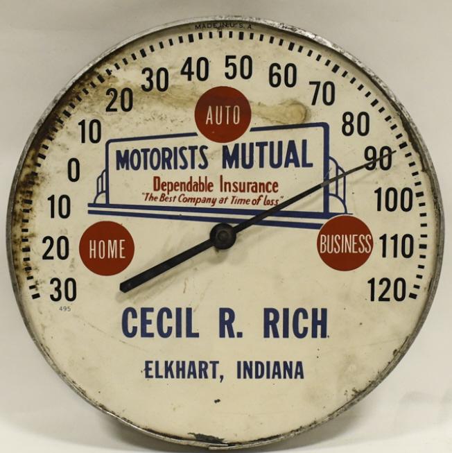 Vintage Motorists Mutual Insurance Adv Thermometer (1 of 7)