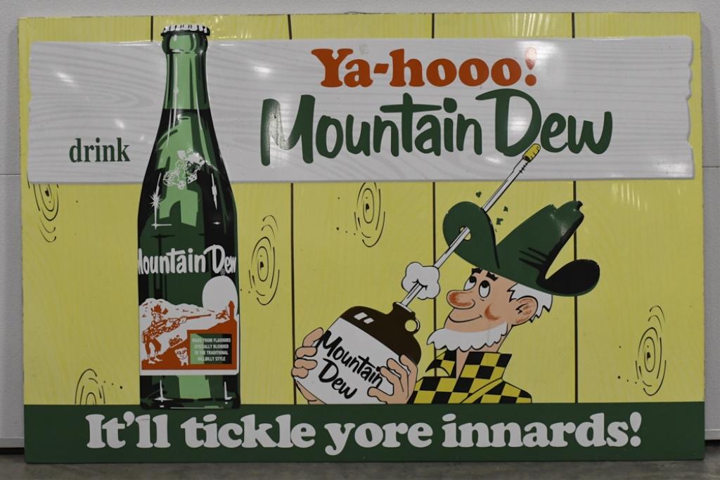 Large Contemporary SST Embossed Mountain Dew Sign (1 of 9)