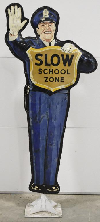 Vintage DST Coca-Cola School Zone Policeman Sign (1 of 15)
