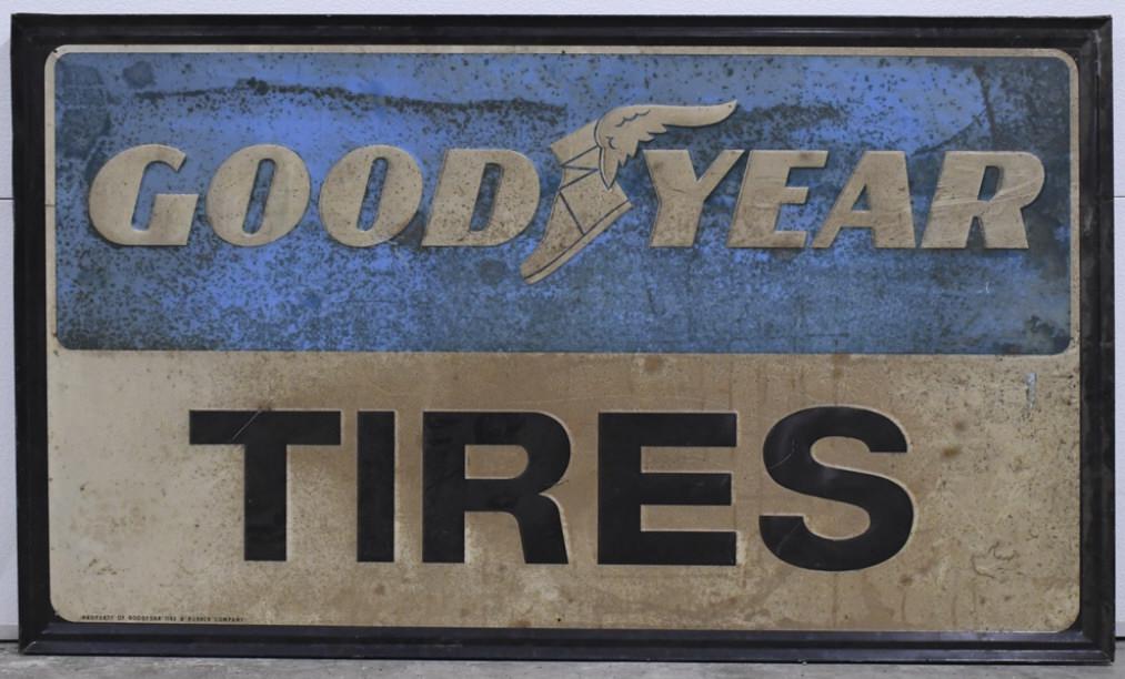 Large 58" SST Goodyear Tires Embossed Adv Sign (1 of 5)