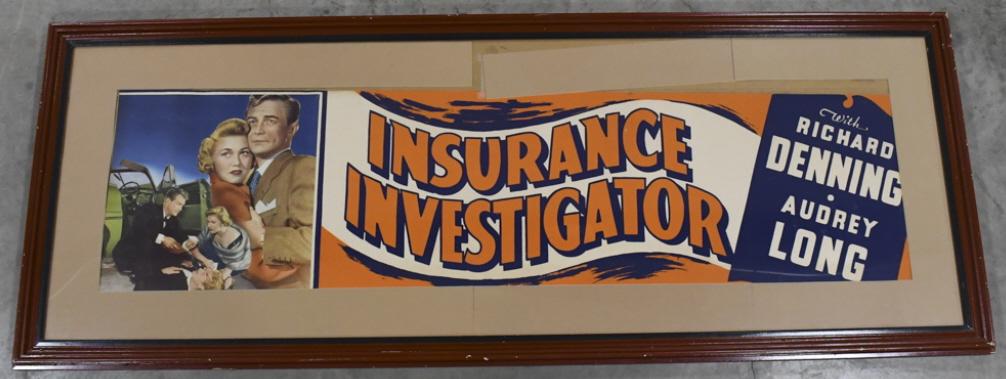 Large Vintage Insurance Investigator Movie Poster (1 of 8)