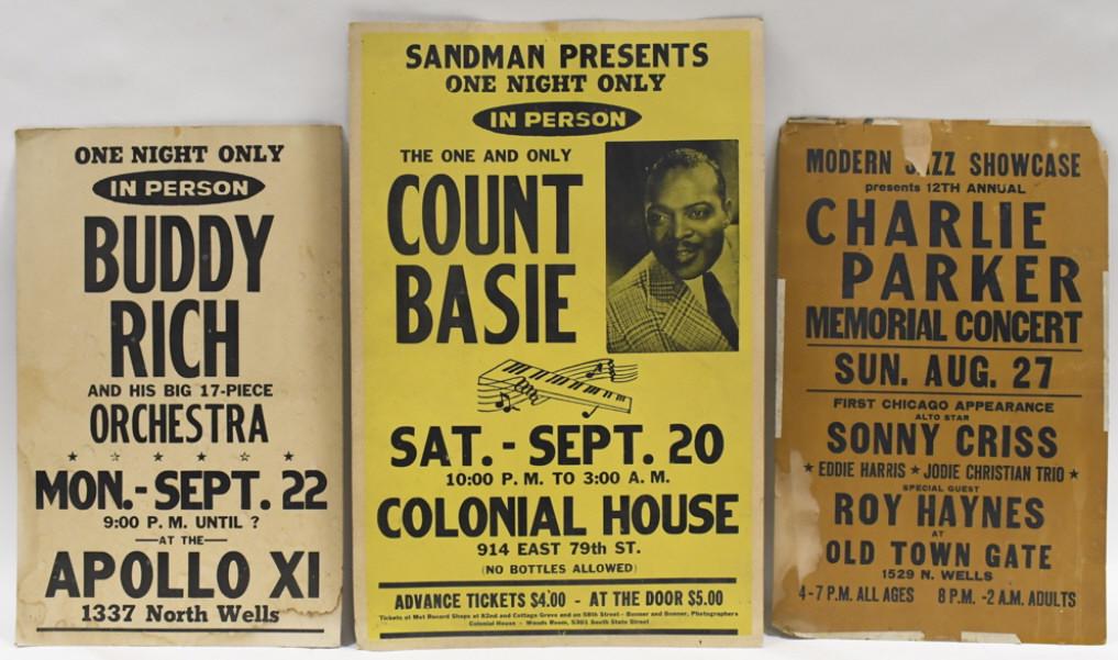 (3) Vintage Cardstock Jazz Concert Adv Signs (1 of 16)