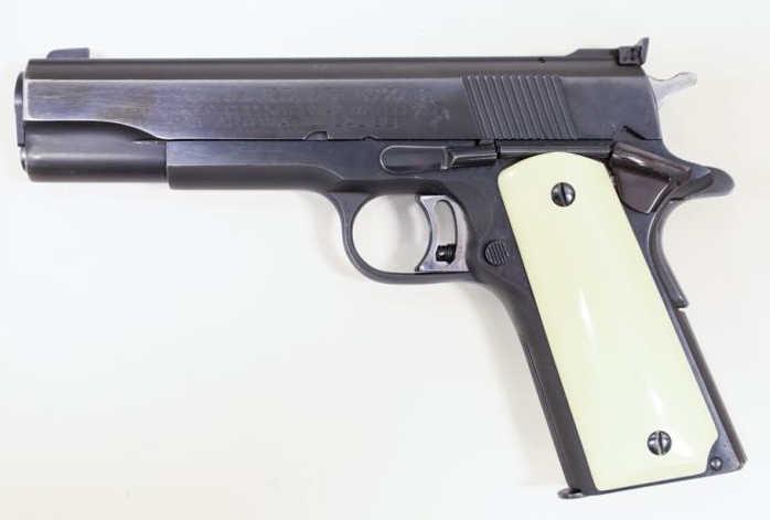 Colt Gold Cup National Match .45 ACP Pistol: Colt MK IV Series 70 Gold Cup National Match semi-automatic pistol in .45 ACP. The blue finish pistol is in very nice used condition with a 5" barrel. SN: 70N18025. FFL required for transfer. (842-6)