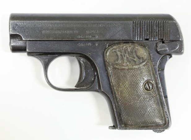 Belgium FN M1905 .25 Cal. Semi-Automatic Pistol: Belgium FN M1905 semi-automatic pistol in .25 Caliber. The pistol is in good condition with age and use wear with a 2.1" barrel. SN: 314781. FFL required for transfer. (847-6)
