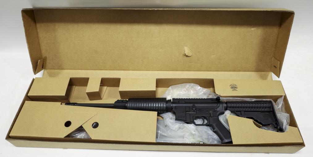DPMS A-15 5.56 Nato/.223 Rem. Semi-Auto Rifle: New in box DPMS Black Panther Arms A-15 (Oracle) semi-automatic rifle in Multi Cal 5.56 NATO/.223 Remington. The black finish rifle is in great new condition with a 16" barrel. Comes with instructions