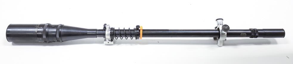 J. Unertl 1-1/2" 14X Fine Crosshairs Target Scope: Vintage J. Unertl 1-1/2" 14x fine crosshairs target scope. Very nice condition with Unertl scope rings. Measures 25-1/2" in length overall. Serial #58701.