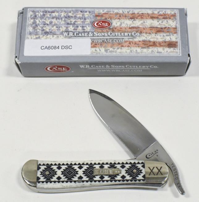 Case XX 61953- 1/2 L Skeleton Russlock Knife: Case XX Skeleton Pre Hafted Drop Point Russlock style folding knife model 61953-1/2L with box. Appears to be in nice condition with light wear from use and storage. When closed it measures approximate