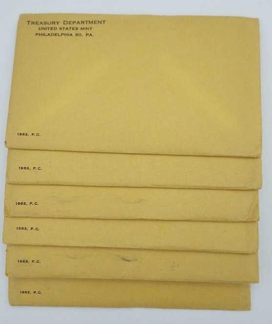 Six (6) 1963 United States Silver Proof Sets: Six 1963 United States Silver Proof Sets in original packages.