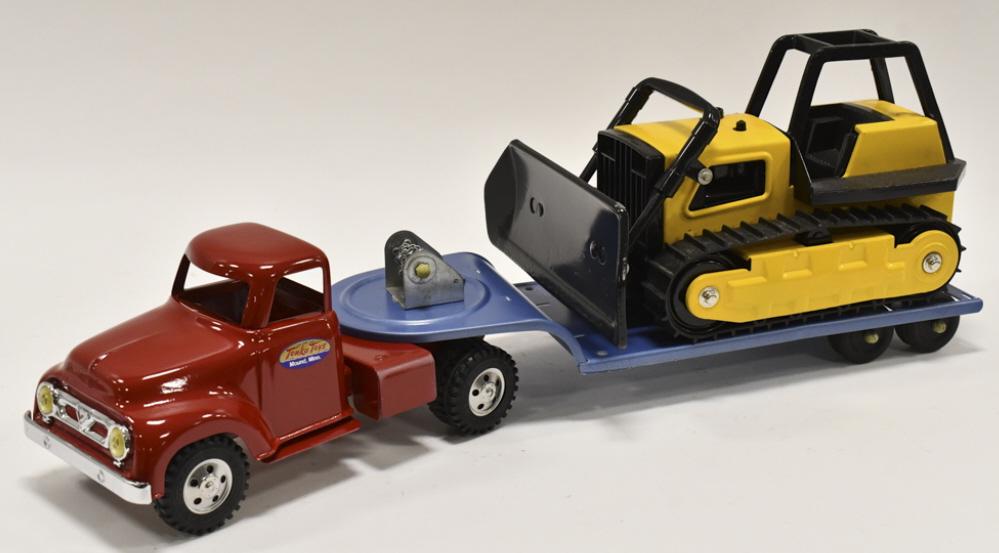 Custom Tonka Truck w/ Lowboy & Bulldozer (1 of 9)