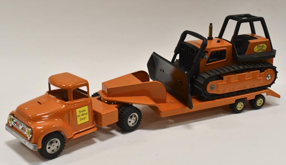 Restored Tonka State Hi-Way Dept Truck w/ Dozer (1 of 10)