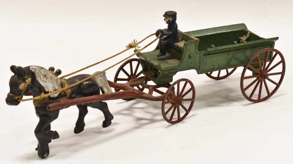 Kenton Cast Iron Horse Drawn Delivery Wagon (1 of 9)