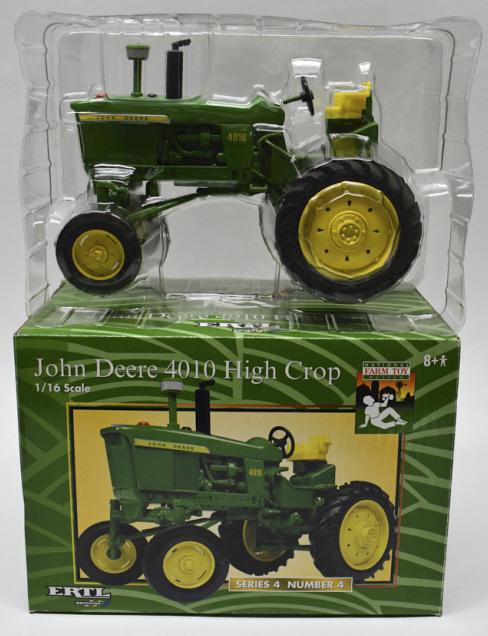 1/16 Ertl John Deere 4020 High Crop Tractor: 1/16 scale Ertl John Deere 4020 high crop tractor. National Farm Toy Museum Series 4 number 4. Good condition in the box.