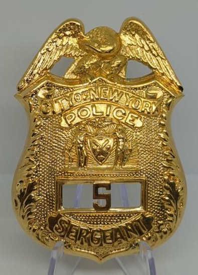 Obsolete City of New York Sergeant Police Badge #5 (1 of 2)