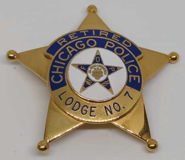 Obsolete Chicago Police Retired Badge-Engraved: 3" 5pt star presentation badge engraved on back to Lieut James E Moriarity.
