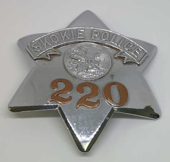 Obsolete Skokie Police Badge #220 Copper Numbers (1 of 2)