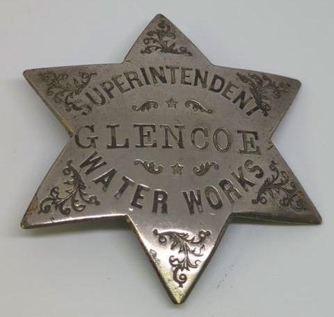 Obsolete Glencoe Water Works Superintendent Badge (1 of 2)