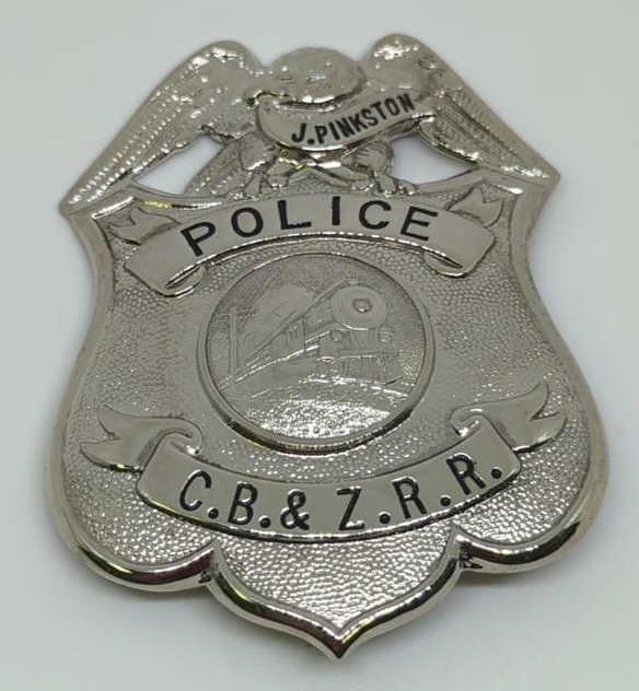 Obsolete Railroad Police Badge for C.B.& Z.R.R. (1 of 2)