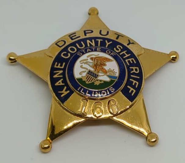 Obsolete Kane Co Sheriff Deputy Badge #166 (1 of 2)