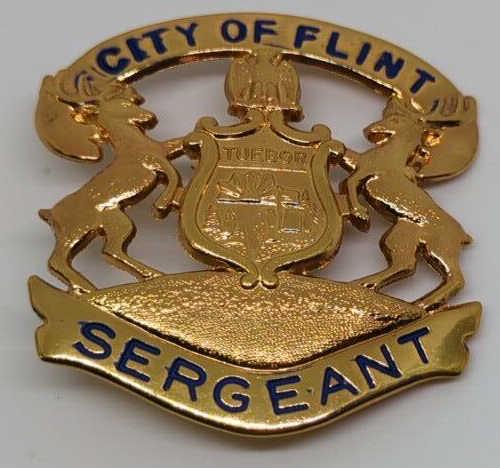 Obsolete City of Flint Police Sergeant Cap Badge (1 of 2)