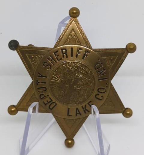 Obsolete Lake Co. Indiana Deputy Sheriff Badge (1 of 2)