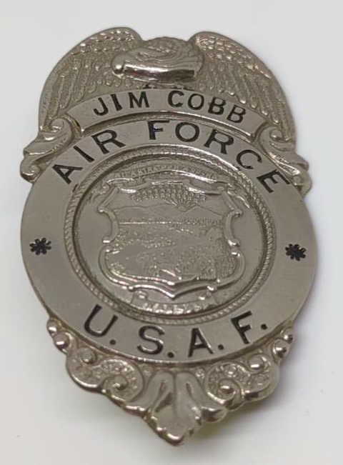 Obsolete Air Force U.S.A.F. Shield Badge Jim Cobb (1 of 2)
