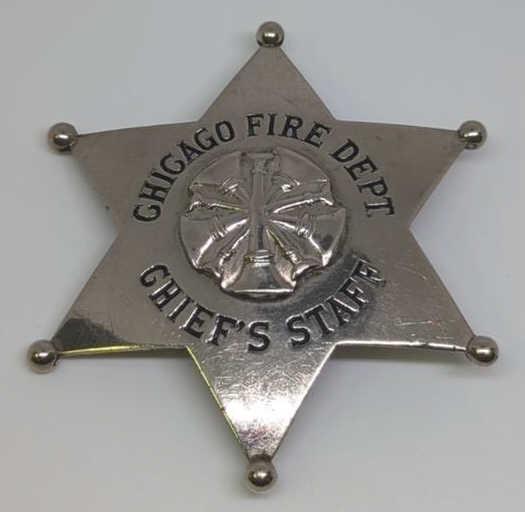 Obsolete Chicago Fire Dept Chiefs Staff Badge (1 of 2)