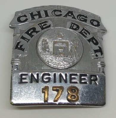 Obsolete Chicago Fire Dept Engineer Badge #178 (1 of 2)