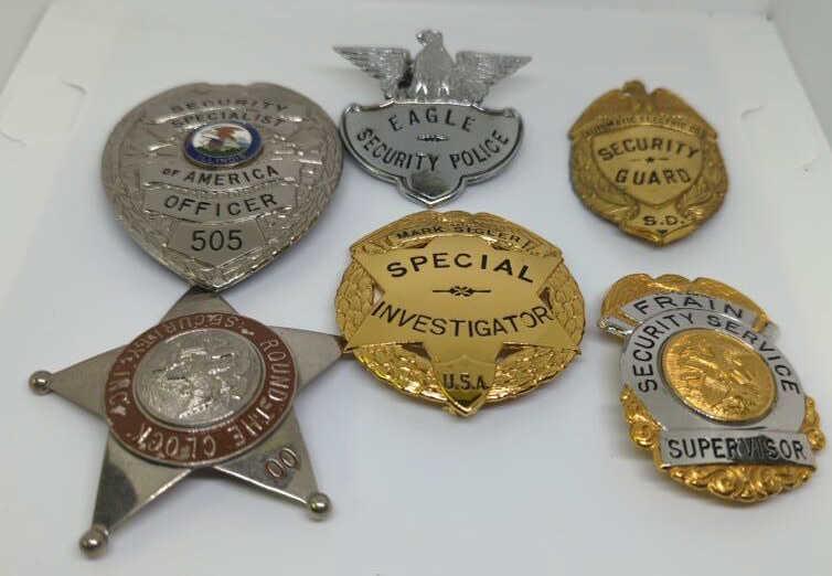 Lot of 6 Security/Specialty Badges (1 of 2)