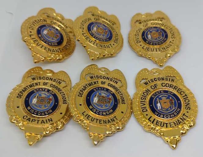 Lot of 6 Wisconsin Corrections Officer Badges (1 of 2)