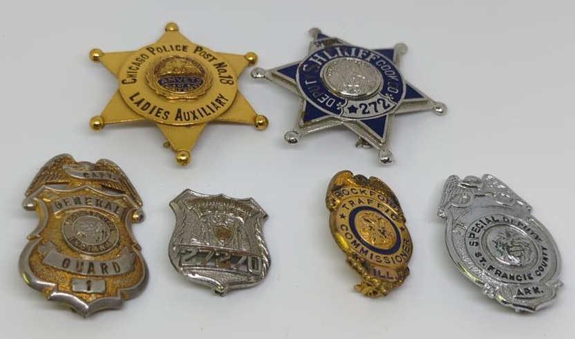 Lot of 6 Small Police & Security Badges (1 of 5)