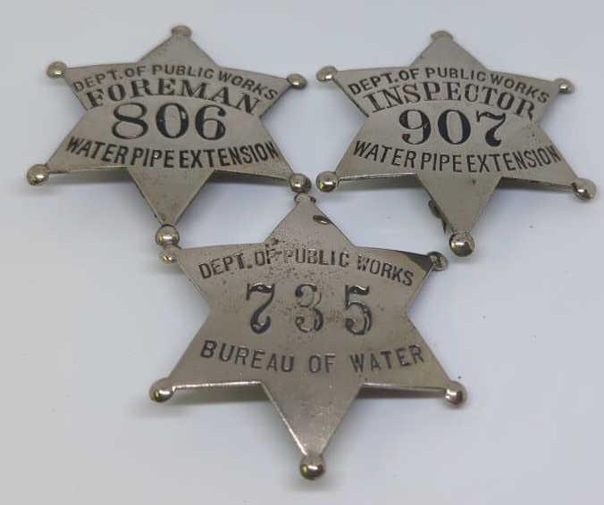 Lot of 3 Chicago Dept of Public Works Badges (1 of 2)