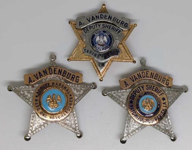 Lot of 3 Obsolete Louisiana Sheriff Badges (1 of 2)