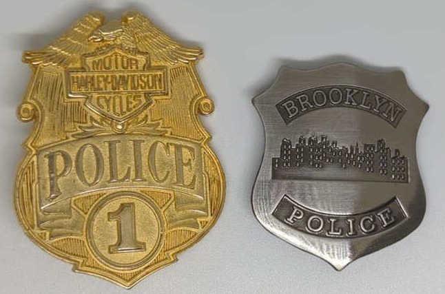 Pair of Badges- Harley Davidson Police & Brooklyn (1 of 2)