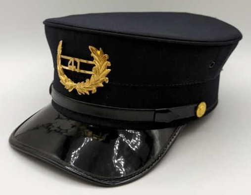 Police Officer Cap w/Badge #14 Sz 7-1/2: Made by the Advance Uniform Co, Chicago