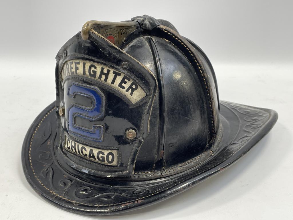 Vintage Chicago Fire Department Leather Helmet (1 of 10)