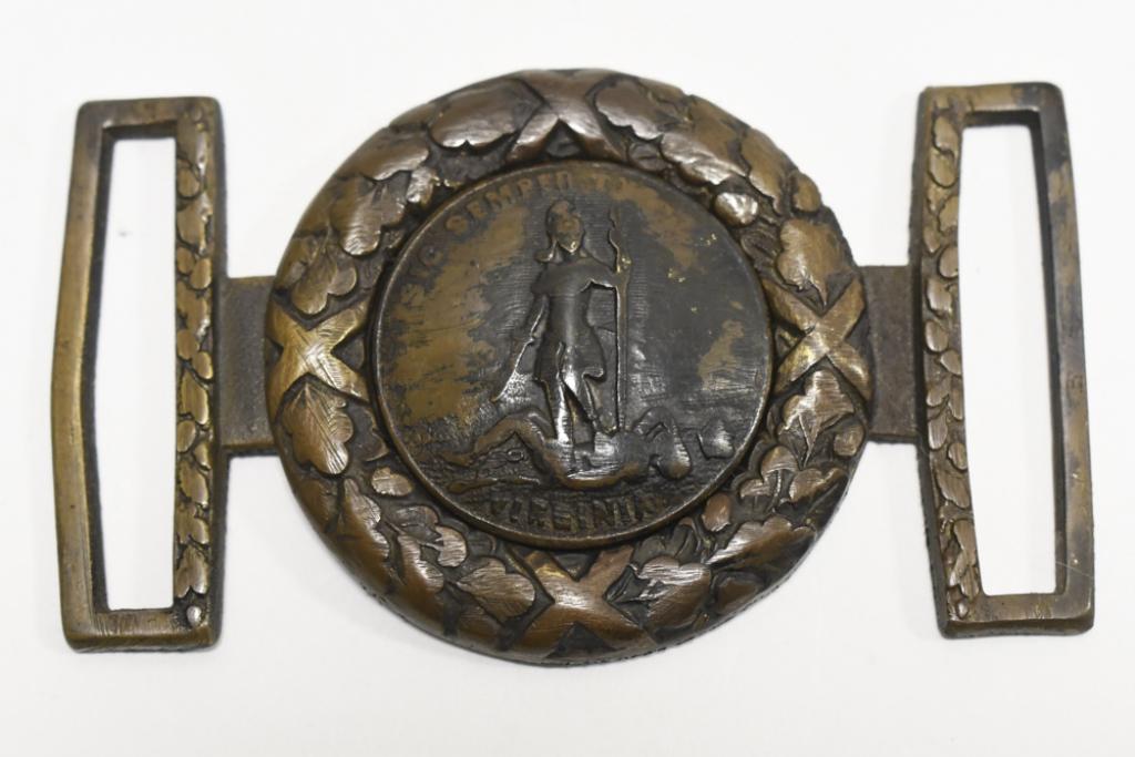 Civil War Virginia Confederate Brass Belt Buckle (1708) on Jan 08